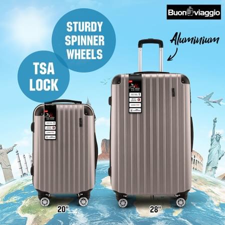 2Pcs Luggage Set Carry On Suitcases Travel Case Cabin Hard Shell Travelling Bags