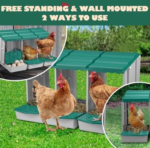 3 Hole Chicken Nesting Box Chook Hen Roll Away Laying Boxes Poultry Modular House