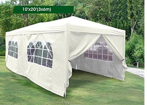 3x6 M White PE Party Tent Canopy Gazebo Marquees Wedding Tent 6 walls