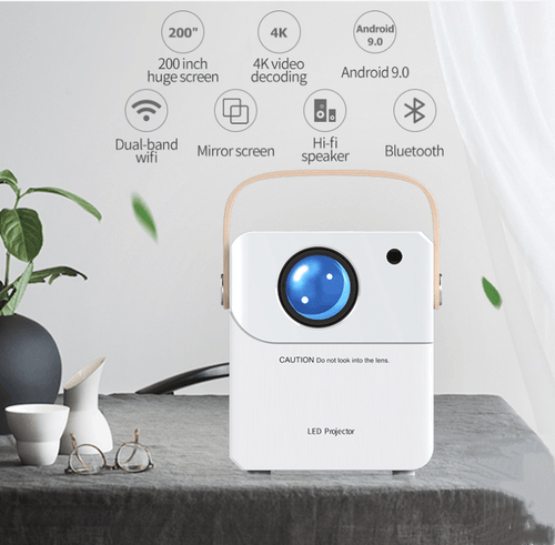 Portable Projector 1080P 4K Ultra Clear Projector HD Bluetooth Home Theather Screenless TV