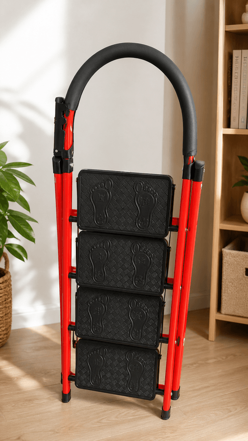 Step ladder 4 Step Folding with Handrails, Multi-Use Stepladders for Household