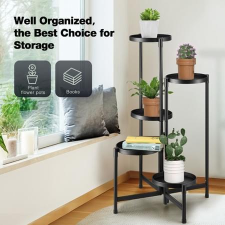 5 Tier Plant Pot Stand Indoor Outdoor Garden Shelves Storage Rack