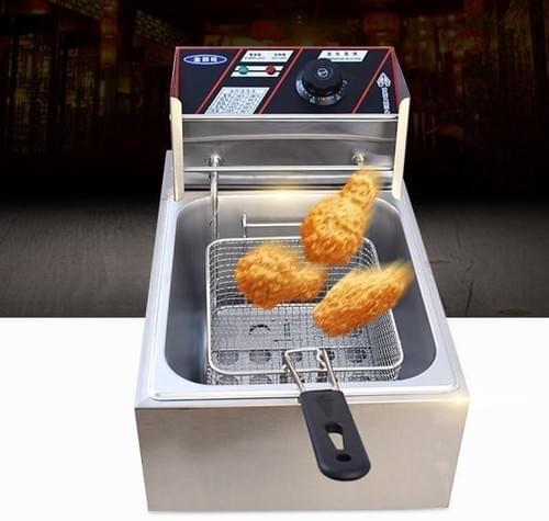 2500W Single Pan Stainless Steel 5L Deep Fryer with Temperature Control