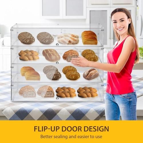 Large Cake Display Cabinet 4 Tier Acrylic Stand Case Unit Holder Bakery Pastry Model Showcase