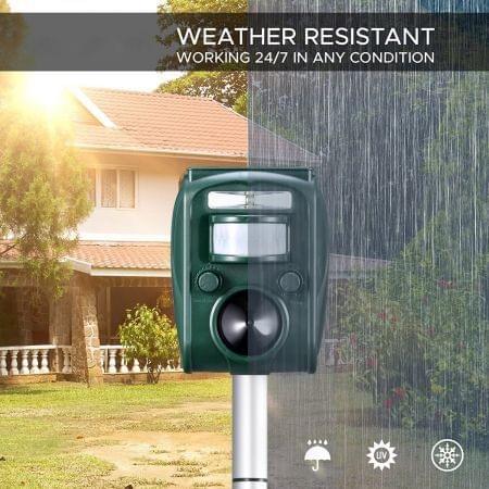 Ultrasonic Bird & Animal Repeller Solar Powered Pest Repeller with LED Indicator