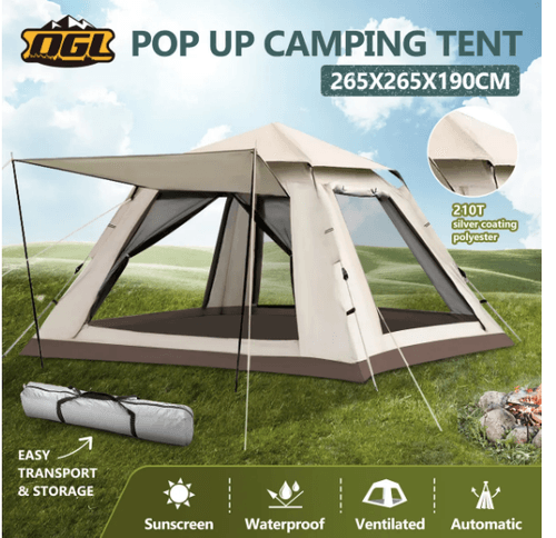 Camping Tent Pop Up Family Instant Party Beach Sun Shade Shelter Waterproof Outdoor Hiking Picnic 2