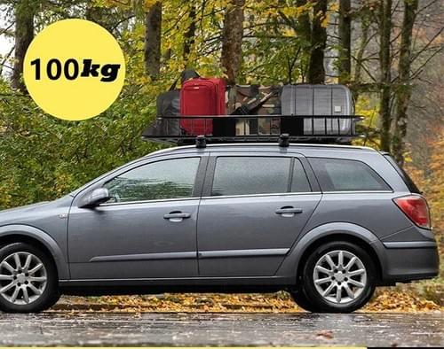 Universal Roof Rack Cargo Storage Basket Car Luggage Carrier Holder Powered Steel