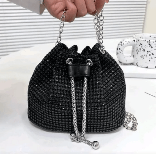 (Gold, Silver, Black) Encrusted Women's Shoulder/Clutch Bag