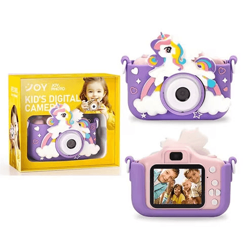 DK01405390Purple rainbow horse children's camera hd dual camera