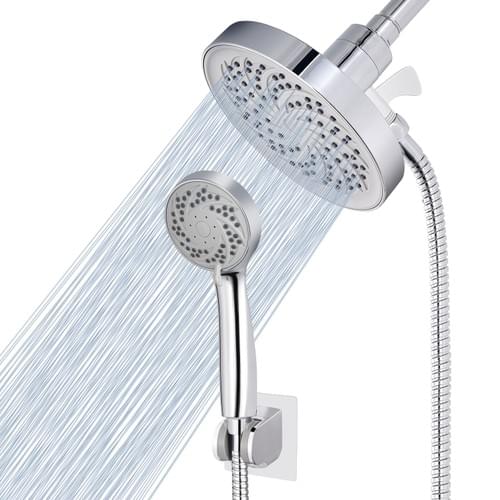 High Pressure Rain Showerhead and 3 Settings Handheld Spray Combo with Detachable Hose