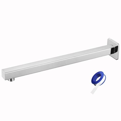 16" Shower Arm with 2.5" Flange, Wall Mount Square Straight Extension Arm