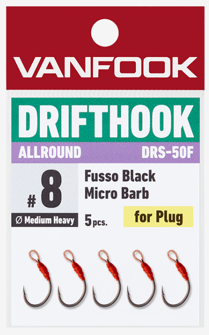 Vanfook DRS-50F Drift Hook Allround – Sizes #6, #8, #10 (5-pack)