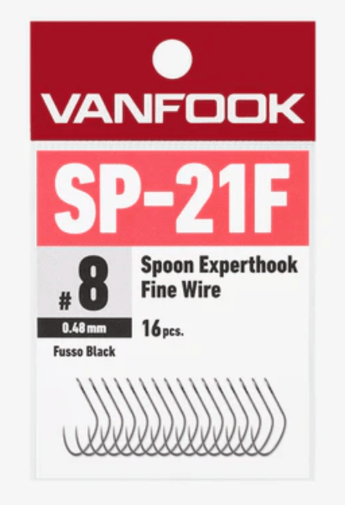 Vanfook SP-21F Barbless Spoon Hook – Fine Wire (16 Pack, Made in Japan)