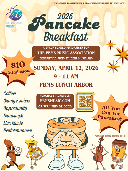Pancake Breakfast April 12, 2026 - (PREORDER DEADLINE IS APRIL 9, 2026)