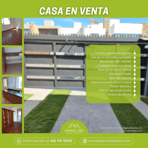 CASA EN VENTA - Villa Magna, Segunda Sección, San Luis Potosí, S.L.P.