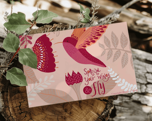 Spread Your Wings and Fly - Pack of 10 Note cards (US & CA) Plus Envelopes
