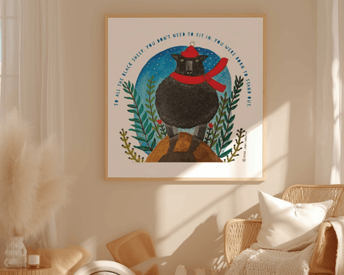 Empowering Black Sheep Art Print