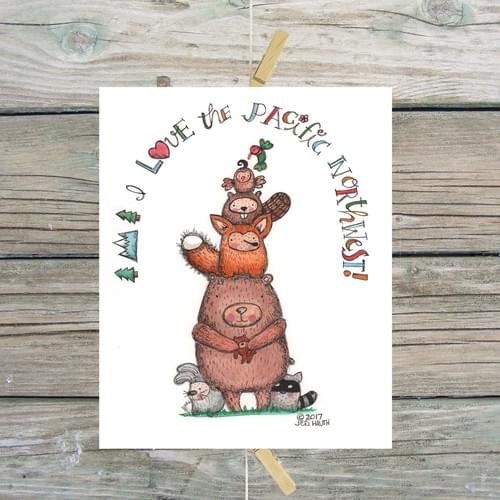 I Love the Pacific Northwest-Note cards Set of 10 with envelopes