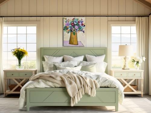 Blooms in Goldenrod Vase - ORIGINAL ART