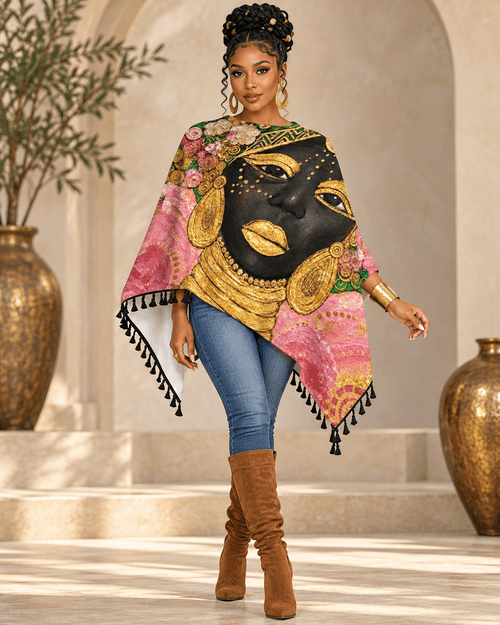 PINK AFRICAN GODDESS TASSEL CAPE