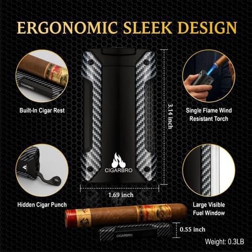 CIGARBRO CARBON 3-in-1 Lighter (October 2026 PRE-ORDER)