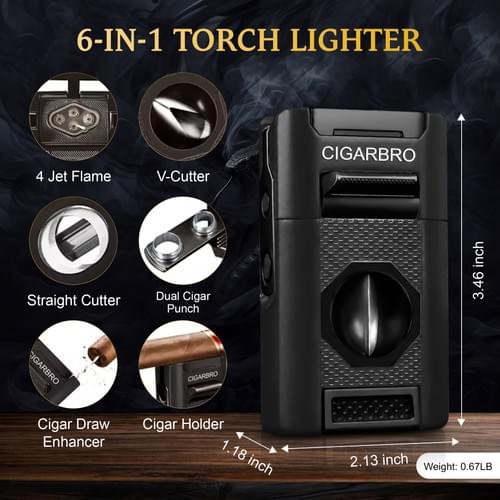 CIGARBRO COBRA 6-in-1 Table Lighter (October 2026 PRE-ORDER)