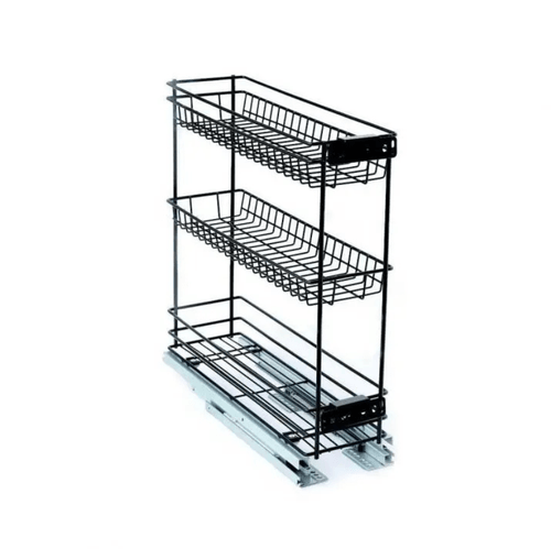 Base Mounted Pull Out, 3 Tier, Black, 300 Unit