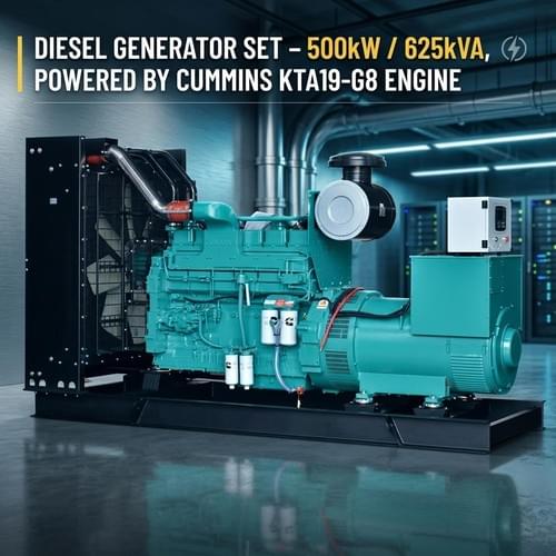 Diesel Generator Set – 500kW / 625kVA, Powered by Cummins KTA19-G8 Engine