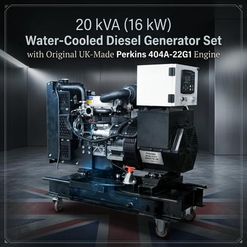 20 kVA (16 kW) Water-Cooled Diesel Generator Set with Original UK-Made Perkins 404A-22G1 Engine