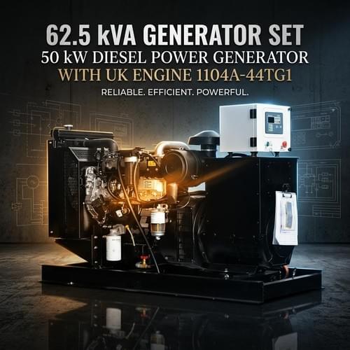 62.5 Kva Generator Set 50kW diesel Power Generator With UK Engine 1104A-44TG1