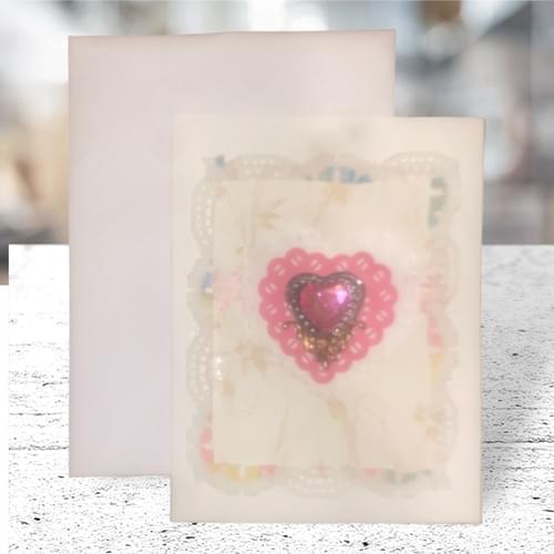 White Jeweled Heart