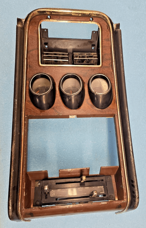 Item #323 1971 1972 1973 Mustang Mach 1 Boss WOODGRAIN DASH GAUGES BEZEL w A/C