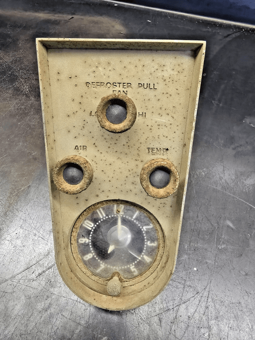 Item #72 58 59 60 61 62 C1 Corvette Clock / Heater Control Dash Bezel Original GM 3740281