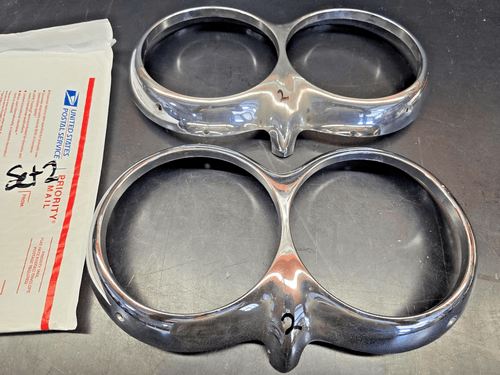 Item #69 58-60 C1 Corvette LH/RH Chrome Headlight Bezels GM #3742509