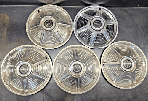 Item #427 1965 Ford Mustang 14" Wheel Covers. Set of five nice OEM used