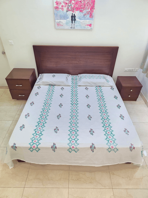 Block Printed Bed Spreads with Pillow covers