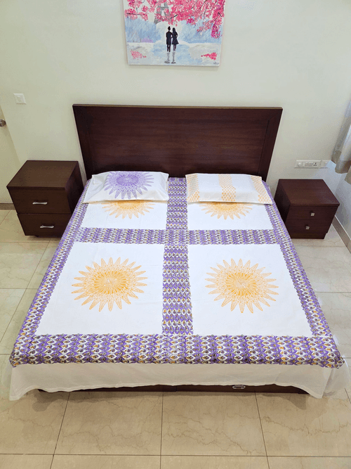 Block Printed Bed Spreads with Pillow covers