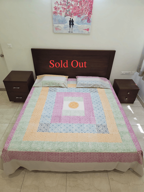 Block Printed Bed Spreads with Pillow covers