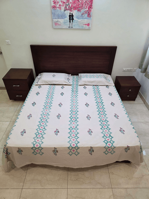 Block Printed Bed Spreads with Pillow covers