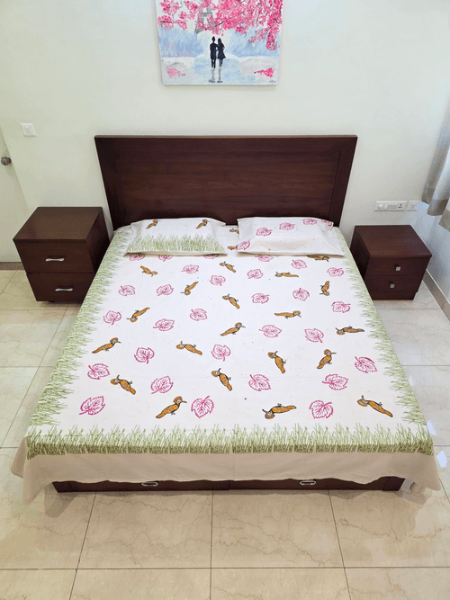 Block Printed Bed Spreads with Pillow covers