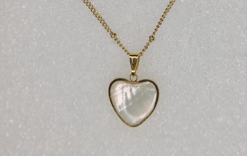 Heart Shaped Shell charm Necklace Gold Coated -Item#278C