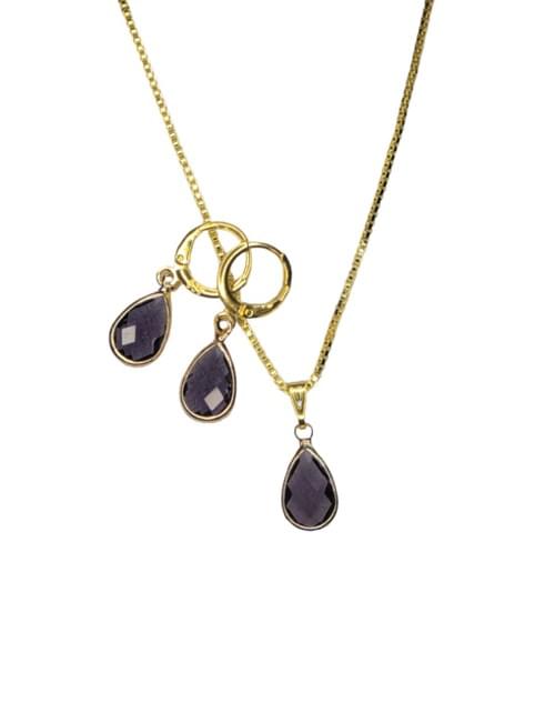 Teardrop Crystal set Dark purple. Item # 200B & #201B