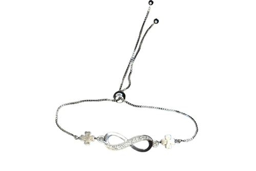 Silver coated Infinity, Four clover leaf Item-#237B