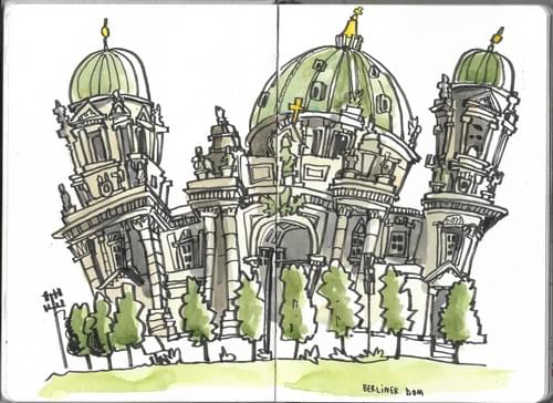 Wonky Buildings: pen and watercolour sketchbook - with Andrew James