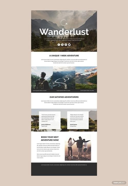Rédaction de Newsletter, Email type