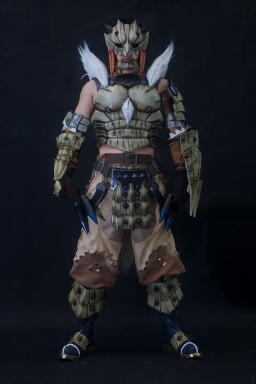 Monster Hunter Frostfang Barioth Cosplay Helmet Costume and Armors