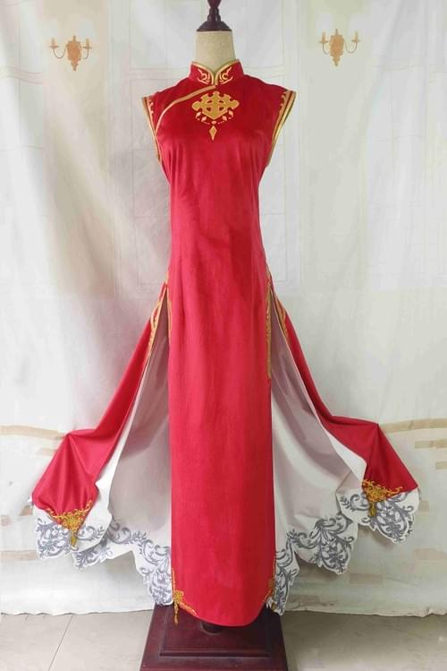 Final Fantasy XIV Oriental Show Women's Cheongsam Cosplay Costume - Free Customize Size