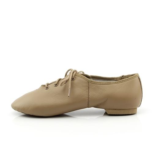 Tan - Oxford Lace-Up Jazz Shoes