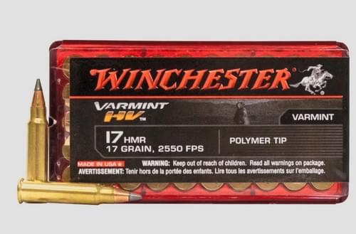AMMO 17 HMR Winchester Varmint HV 20gr Polymer Tip 50Rounds