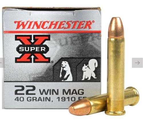 Winchester 22-MAG Super-X 40gr FMJ: 1910fps